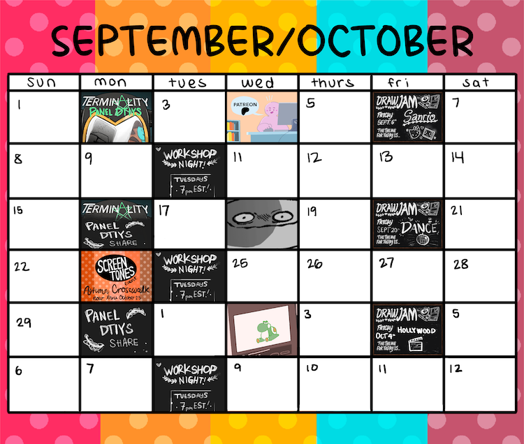 September Calendar for Screen Tones Community